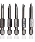 Heavy Duty U Shaped Spanner Screwdriver Bit Set, 5 Piece S2 Steel Magnetic Power Drill Kit, 1/4 Inch Hex Shank Driver Bits for tight spaces.