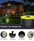 Low Voltage Landscape Wire 16 Gauge 2 Conductor Outdoor Lighting Cable 200 Feet Black Flexible Direct Burial For Yard Lights