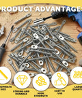 Heavy Duty Zinc Plated Eye Lag Wood Screws Paired With A Quick Install Driver Bit Makes Tackling Wall Mounts Or Shelving A Breeze, assorted screws and installation tools.