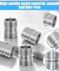 Heavy Duty Wire Shelving Pole Connectors And 8 Pack Coarse Thread Mounting Rods Built Tough For Garage Storage And Home Workshop Racks, close-up of durable smooth metal connectors.
