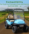 Complete Rear Leaf Springs And Shackles Bushing Sleeve Kit For Club Car Precedent Golf Cart with blue body and beige seats.