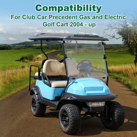 Complete Rear Leaf Springs And Shackles Bushing Sleeve Kit For Club Car Precedent Golf Cart with blue body and beige seats.
