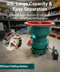 40L Vibratory Finishing Machine With Variable Frequency Drive And 550W Copper Motor Pro Grade Polyurethane Lined Tumbler