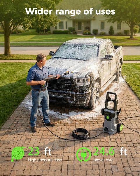 Compact Pressure Washer With Four Quick Connect Nozzles For Cars Fences Patios Decks Boats And Home Use This Beastly High Pressure Cleaner Delivers A Deep Outdoor Clean On Driveways Siding Concrete And More