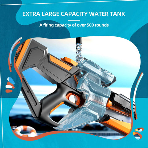 Electric Water Gun For Adults And Kids Auto Filling Squirt Gun With Long Range Epic Power Large Capacity Water Blaster Black