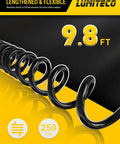 Slick 9.8 Ft Recoil Air Hose Extension With Clip On Chuck And Presta Valve Connector For Air Compressor Tire Inflator Pump Setup, flexible design