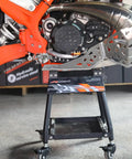 Detachable Dirt Bike Stand With Wheels And Tool Tray, Heavy Duty Maintenance Stand For Dirt Bikes And Pit Bikes, Movable Motorcycle Lift With Locking Casters