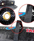 Close-up of Keep Hammering Heavy Duty Crossbow Target Bag for 54 Pound Bows, showing grommets and strap details.