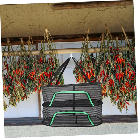 Top Shelf Hanging Drying Rack With Breathable Mesh Net For Herbs Vegetables And Fish No Fuss Space Saving Stand That Delivers Sweet Air Flow And Crisp Result Every Time