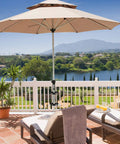 Heavy Duty Patio Umbrella Holder For Deck Rail And Balcony Attachments Easy Clip On Clamp Stand That Attaches Securely To Railings