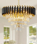 Gold 3-Light Crystal Chandelier Pendant Light For High Ceilings, Modern LED Fixture For Foyer And Living Areas