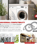6ft Stainless Steel Washer Hose With 90 Degree Elbow For All Washers 2 Pack Burst Proof Braided Hoses Red and Blue