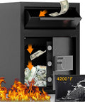 Heavy Duty Depository Drop Safe With Front Drop Slot And Fireproof Construction, showing digital lock and anti fishing design.