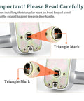Keyless Entry Door Lock With Handle And Mechanical Keypad Digital Combination Front Door Lock Set No Fuss Weatherproof Outdoor Gate Lock For Fences Reversible Handle Auto Lock Easy Install Silver triangle mark installation guide