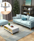 Living room scene with sofas and ottoman fixed using Heavy Duty Leg Mounting Plates Set For Sofas And Furniture Repair