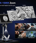 20MP Digital Microscope With 10 Point One Inch HD IPS Screen Go To Gear For Coins Stamps Jewelry And DIY Repairs LCD Soldering Microscope For Adults 10 LED Lights PC And TV Compatible 16GB showing 5X-1500X zoom