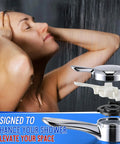 Slick Chrome Metal Lever Handle Kit For Delta 17 Shower Valve showing polished chrome lever and components, in a shower setting.