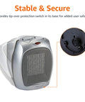 Tiny But Mighty Ceramic Space Heater Portable Indoor Heating Solution With Overheat And Tip Over Protection Thermostat