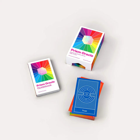 Vibrant Color Oracle Card Deck For Intuition And Emotional Healing That Totally Vibes With Your Personal Journey Straight Up Practical Guidance For Daily Spirituality And Real Self Reflection, visible deck with guidebook and cards.