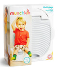 The Real Deal Toddler Potty Training Chair 3-In-1 Potty Seat With Step Stool Plus Arm And Hammer Deodorizing Disc Gray box with playful child.