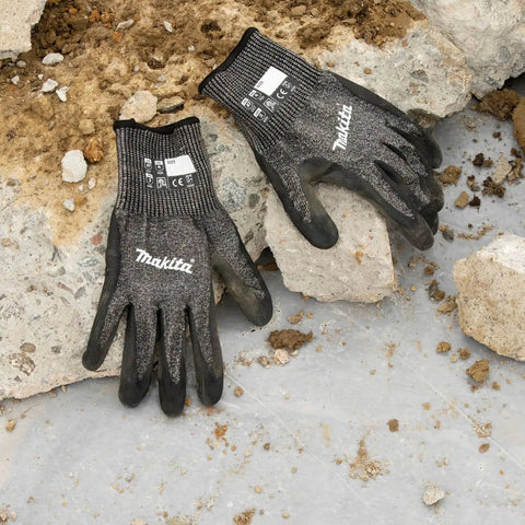 FitKnit Cut Level 7 Nitrile Dipped Work Gloves With Superior Grip ANSI A7 Cut Puncture 4 Flexible FitKnit Comfort on rocks