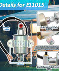Heavy Duty Electric Fuel Pump For 5500 Watt Gas Generators Like Marquis Gold 5500 And Onan 5.5KW Models HGJAA To HGJAF shown installed