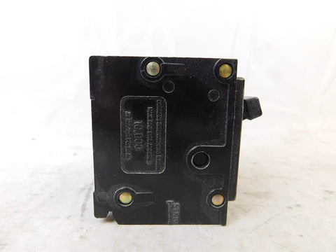 BR250 2 Inch 50 Amp Double Pole Interchangeable Circuit Breaker For Home Garage And Panel Upgrades, Beefy Yet Easy Plug In Replacement, Heavy Duty Electrical Breaker For Residential And Light Commercial Power Needs, black rear view