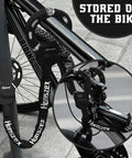 Heavy Duty Bike Lock Chain With Key For Electric Scooters And E-Bikes - 36.22 Inch Alloy Steel Security Cable on a bike frame