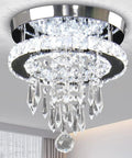 Modern Small Closet Chandelier LED Ceiling Light Fixture In Stainless Steel Flush Mount Energy-Saving Cool White Lighting