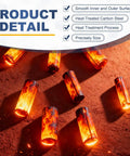 6 Pcs Collet Adapter Set 12.7mm To 6.35mm Carbon Steel Router Collet Reduction Sleeve glowing under heat