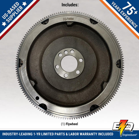 Beefy 153 Tooth Marine Flywheel For 2.5L And 3.0L 4 Cylinder Engines From 1990 To 1997 12.75 Inch Diameter External Balance Steel OEM Replacement With Manual Transmission, showing front view with gear details.