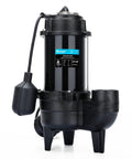 3/4 HP Submersible Sewage Pump With 6400 GPH, Basement Sump Ejector, Auto Float Switch, Cast Iron Housing, 2 Inch NPT, 120V