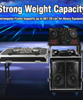 Heavy Duty 12U Server Rack Cabinet Built Tough For IT Network Rigs And Pro Audio Gear Featuring Hassle Free Adjustable Mounting Rails. Showcase of gear with sturdy frame.