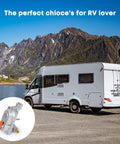 Stanbroil 2-stage auto-changeover propane regulator for RVs; silver with orange knob, two items shown.