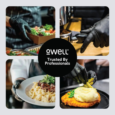 Black Nitrile Disposable Gloves X Small 100 Count, 4 Mil, Powder Free, Latex Free, FDA Food Safe handling food preparations