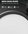 Close-up of mesh drum heads on Beat Go Portable Electronic Drum Set With Training Lessons For Beginners Compact Table Drum Kit