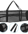 Mesh Basketball Duffle Bag Large Capacity Gym Tote For Sports Gear Dive And Snorkeling Equipment Soccer Ball Carrier Heavy Duty PVC Mesh Tote For Outdoor Workout And Travel, shown in black with strong handles and mesh structure