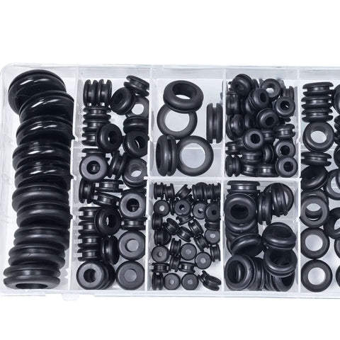 Assorted 188Pcs Rubber Grommets Kit in 10 Sizes with Firewall Hole Plugs for Wires and DIY Projects