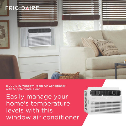 8000 Btu Window Air Conditioner With Supplemental Heat For Rooms Up To 350 Sq Ft Offering Cool And Warm Options With Remote Command Quiet Whisper Operation Eco Efficiency And Three Fan Speeds To Keep You Kickin It In Total Comfort Year Round