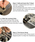 Installation steps for Universal Nylon Cable Tie Buckle Must Have Kit For Cars With One Way Locking Zipper Clips T Style Zip Ties.