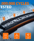 Premium All Season Windshield Wiper Blades Set Of 2, 26 And 16 Inch Fit, showing tested performance through rain and dirt.