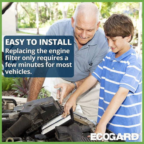 Father and child installing Premium Engine Air Filter For Volvo XC40 2.0L 2019 2020 Replacement For A3415C And 31474521