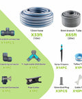 98ft Fast Connect Irrigation System Kit With 12mm And 6mm Tubing, Adjustable Emitters, Connectors, Tools, and Accessories