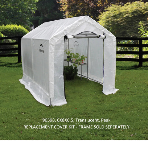 Replacement Cover Kit For 6W X 8L X 6.5H Greenhouse Translucent UV Treated Polyethylene Frame Not Included Fits ShelterLogic 70600 Series