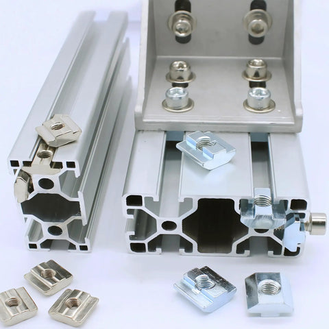 M6 Sliding T Nuts For 3030 Series European Standard T Slot Aluminum Extrusion 20 Pack Nickel Plated Carbon Steel 8.8 Grade Heavy Duty