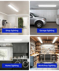 4 Foot LED Wraparound Light 40W 4400Lm 4000K Neutral White Flush Mount Ceiling Fixture for garage and office use