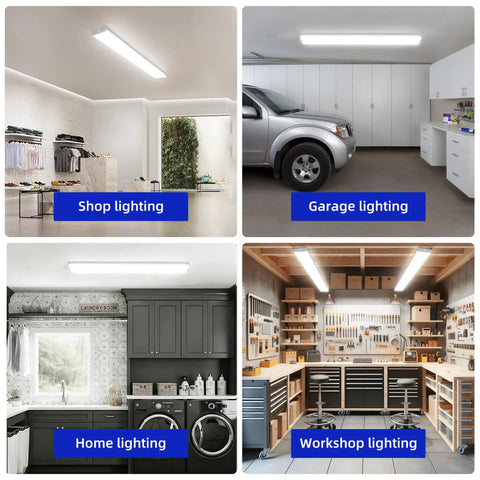 4 Foot LED Wraparound Light 40W 4400Lm 4000K Neutral White Flush Mount Ceiling Fixture for garage and office use
