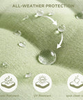 Close-up of sage Outdoor Rocking Chair Cushions Water Resistant Replacement Cushion Set with water droplets on surface.