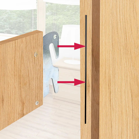 Rock Solid Wood Bed Plates And Rail Hook Plates For Quick Bed Frame Repair With Tough As Nails Iron Construction And Smooth Nickel Finish Includes Complete Four Piece Hardware Kit showing metal hook installed in wooden frame.