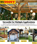 Image showing pergolas and porches using Beefy Four Pack 45 Degree Inside Angle Brackets For Butt Joint Posts And Wood Beams Heavy Duty Flat Plate Knee Brace Connectors Pergola Brackets With 135 Degree Inside Joint Size 10 By 3 Inches for support.